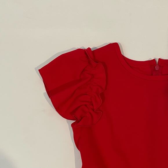 NWT Florence Eiseman Size 14 Crepe Scuba Dress with Ruffle Sleeve - Picture 3 of 4